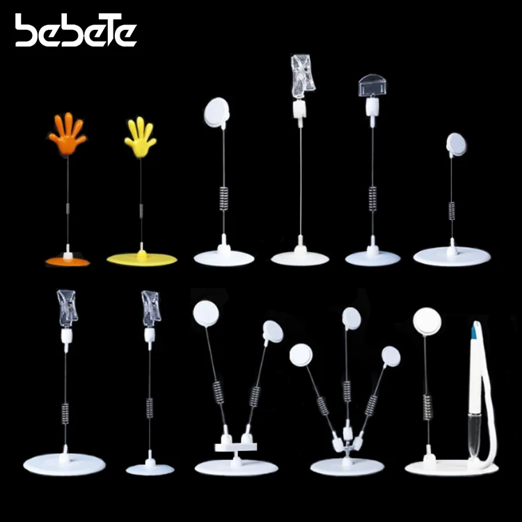 Plastic Double Head Rotatable Price Tag Clips Large POP Adjustable Clip-on Style Merchandise Shelf Sign Display Clip Holder