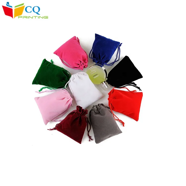 7cm x9cm China supplier stock small pink drawstring velvet  bag with cheapest price for jewelry and make up storage