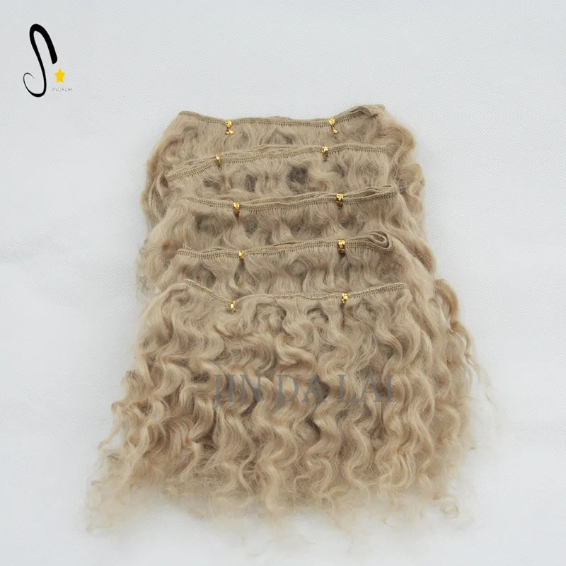 Wholesale Cheap Price 12-17cm Length Curly Mohair Wefts for Dolls