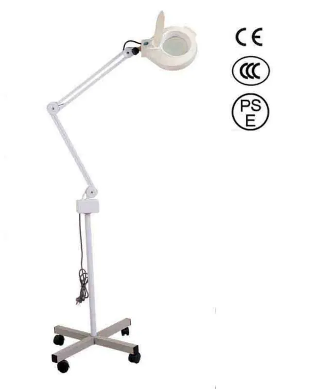 LED adjustable floor lighted magnifier standing floor lamp for eyelash extension led beauty lamp facial skin magnifying lamp