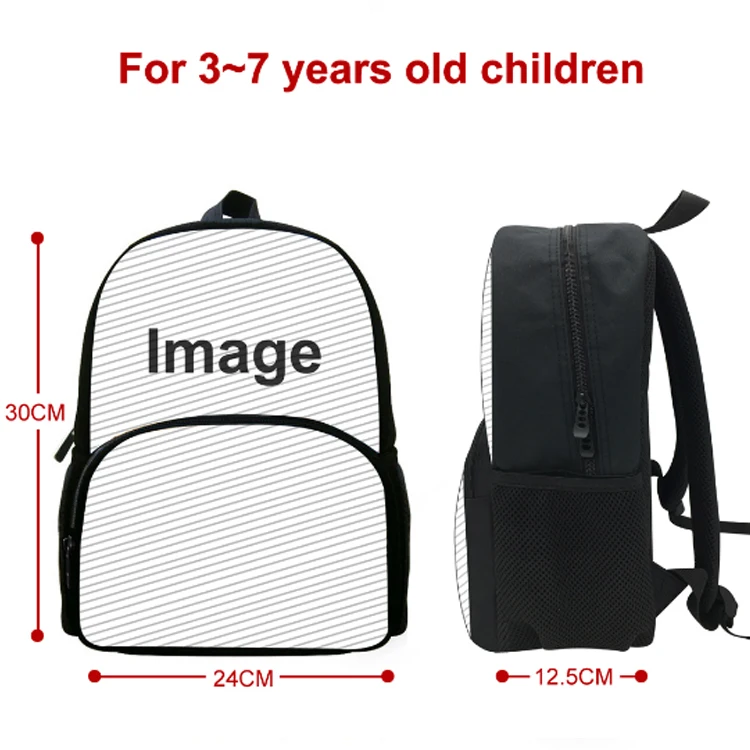 Cartoon backpack 3D digital printing waterproof customized bags for school kids