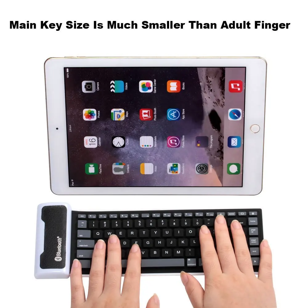 
Portable Silicon waterproof foldable wireless flexible keyboard for mini 