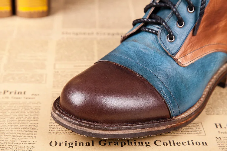 NA059 Men Motorcycle Boots New Model Vintage Boot Winter Fur 2023 New Cow Split Leather Waterproof Buckle Male Boots Men Shoes