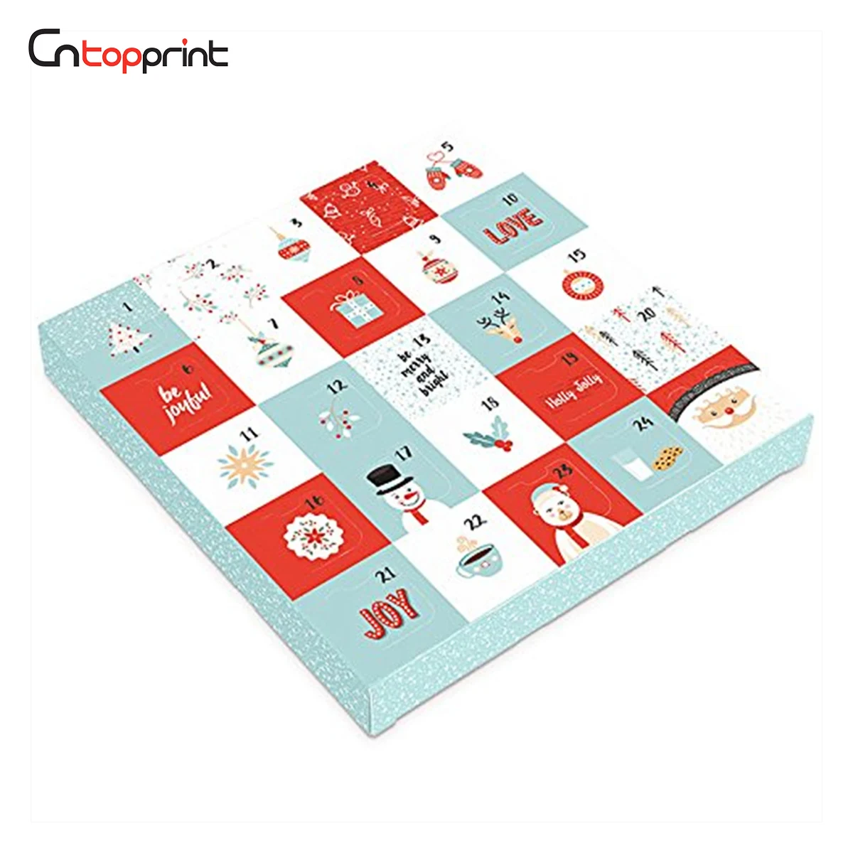Factory Price Christmas Chocolate Advent Calendar Packaging Box Gift Box Cardboard Advent Calendar