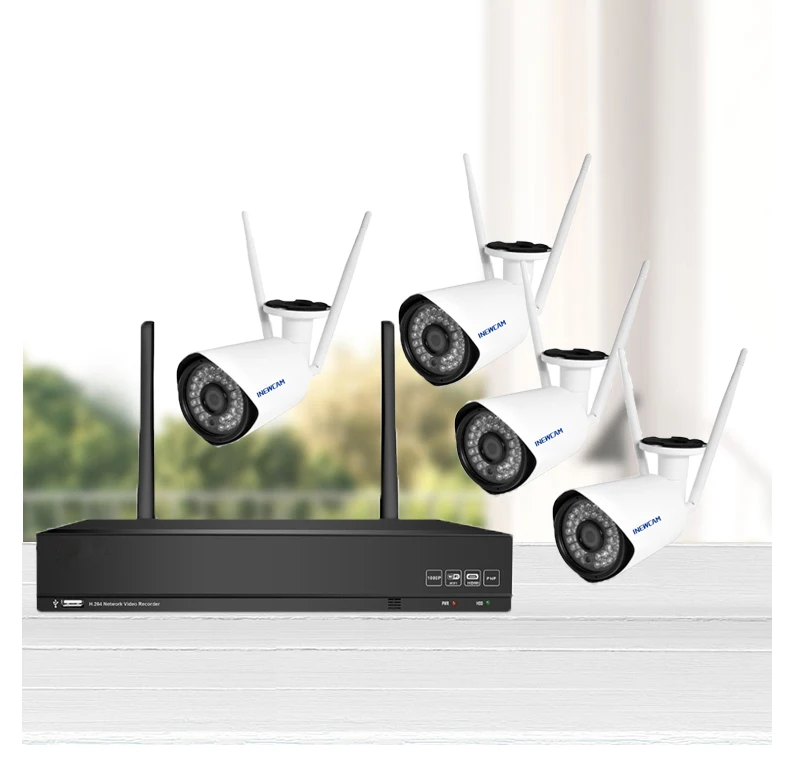 
 Оптовая продажа 1080P 4CH CCTV Camera Kit наружная беспроводная система безопасности для дома  