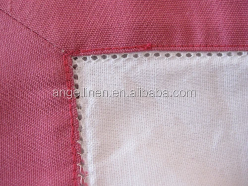 plain wedding white pure linen napkins with dot hemstitch in high quality