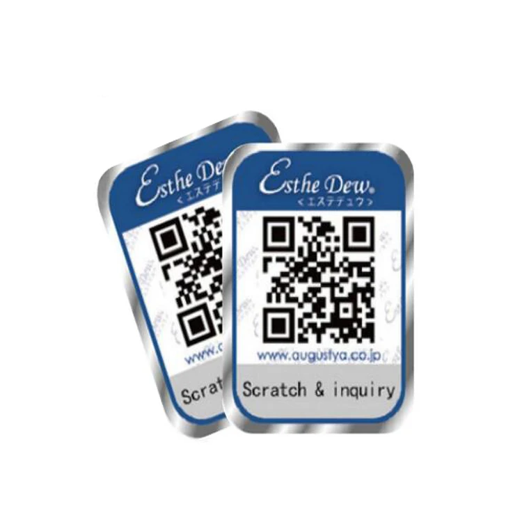 Manufacture Custom Waterproof Silver PET Polyester Paper QR Code Adhesive Security Label Sticker