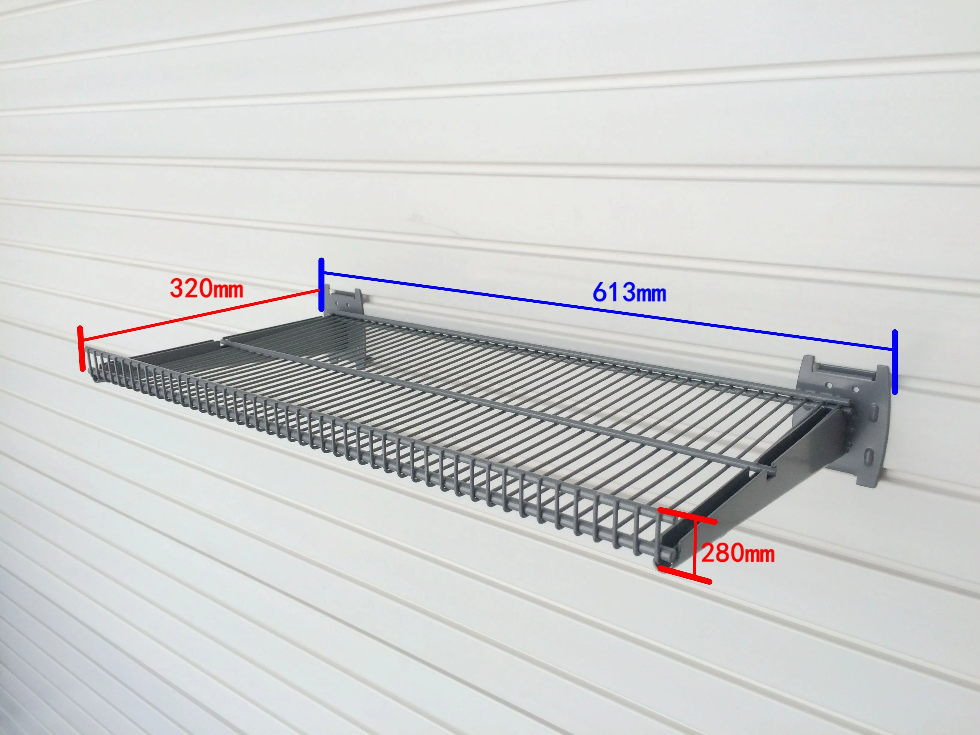24'x12'Wall Mount Support Holder Organizer Slat Wall Tool Holder Accessory Garage  Wire Frame Shelf