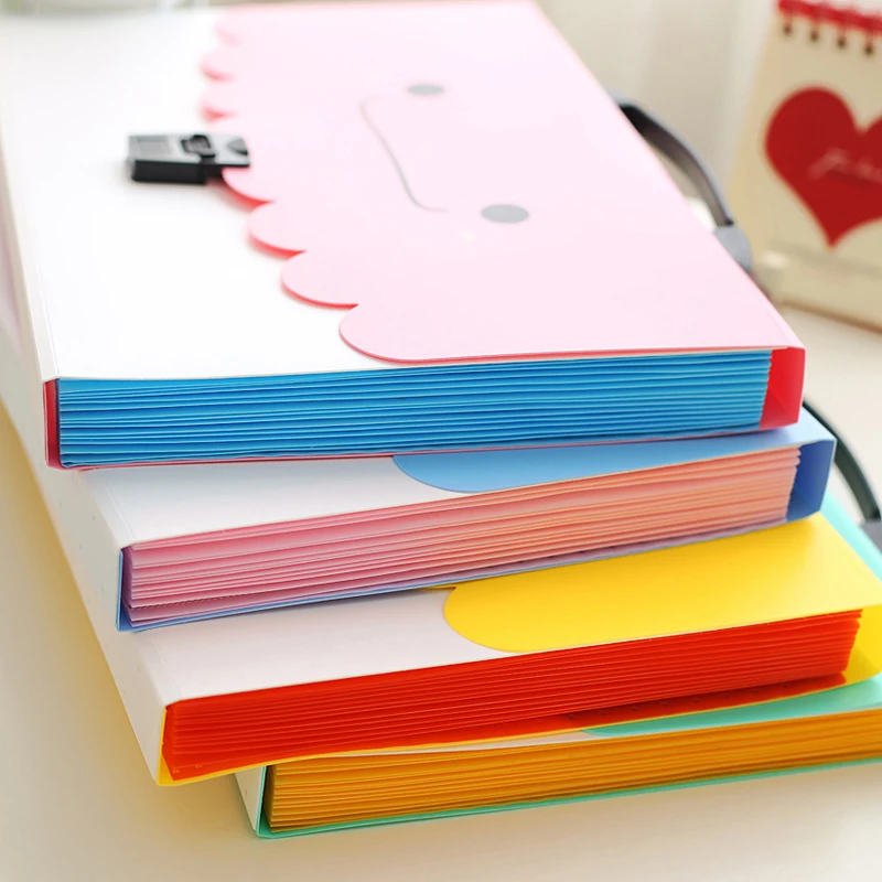 13 Layers PP Bags Good Present For Students And Kids Paper Collection Paper Fillers Smile design Expanding File Folder