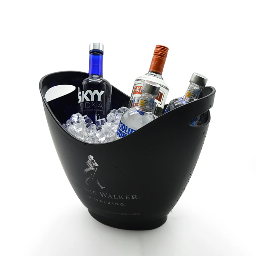 Best Factory Cheap Bar Hotel Customize Color Led Light Acrylic For Beer Wine Bottle Plastic Ice Bucket