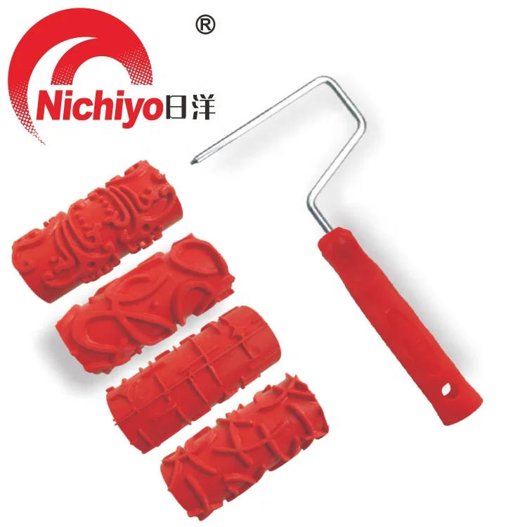 Rubber Embossed Texture Pattern Paint Roller For Home Decoration Brush Background