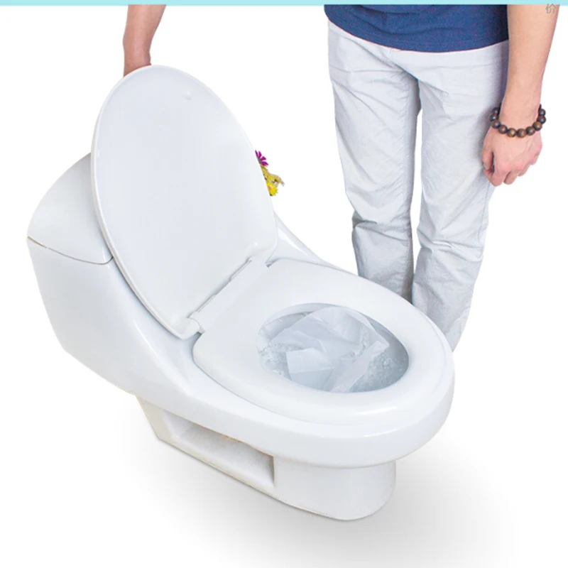 1/2 fold white disposable flushable paper toilet seat cover