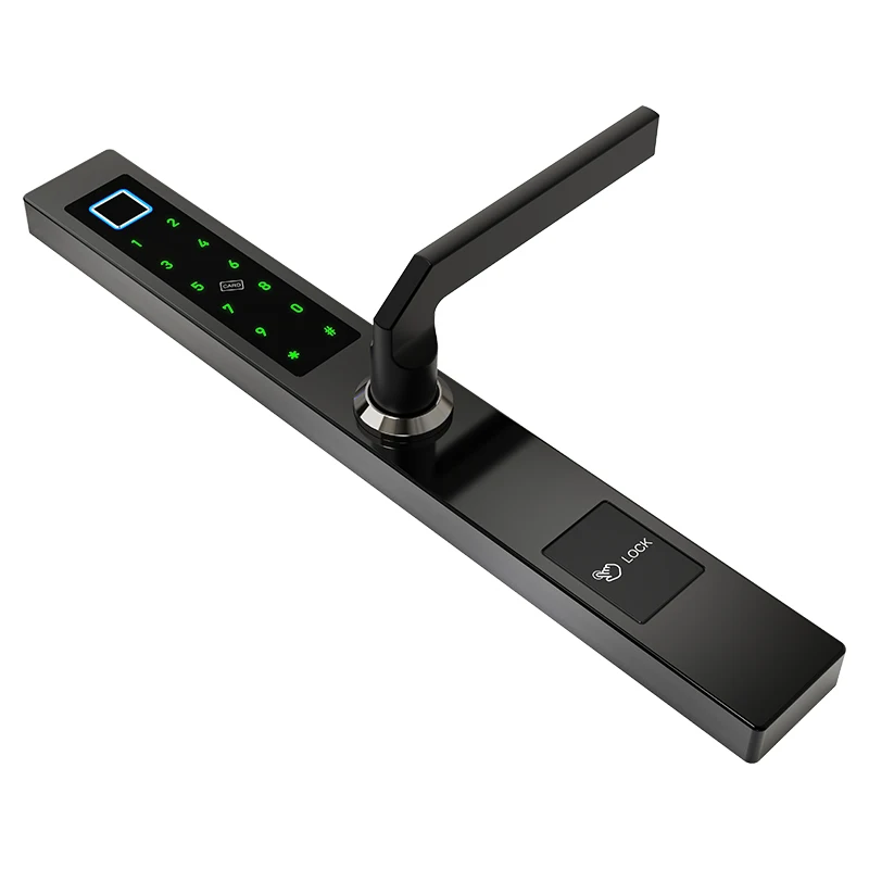 Алюминиевый Замок для раздвижной двери безопасности SUS 304, разблокировка со сканером отпечатка пальца, паролем, картой ключа и приложением TTLOCK специально для узких дверей