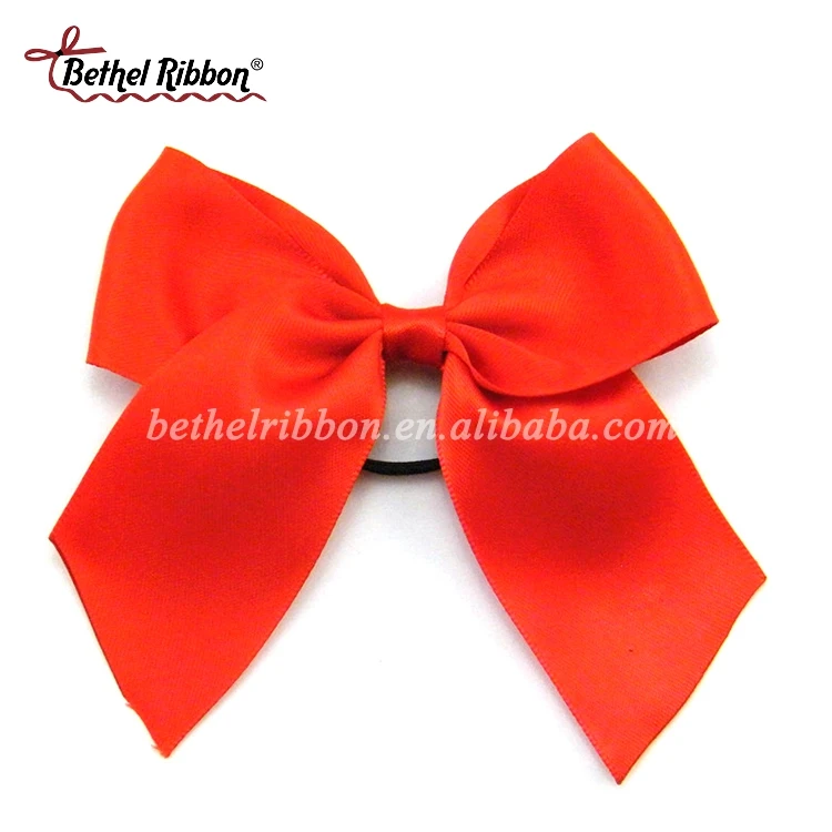 Custom decoration red ribbon bow with elastic loop