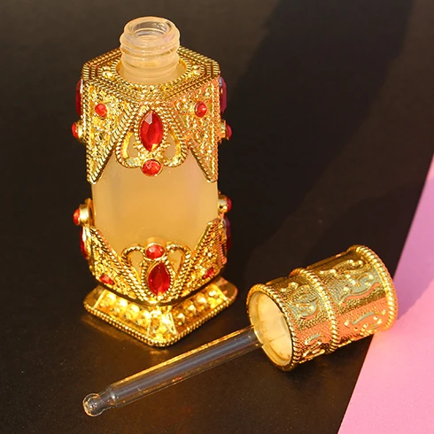 12ml Arabic Style Golden Color Handmade Red Bottle Perfume For Women
