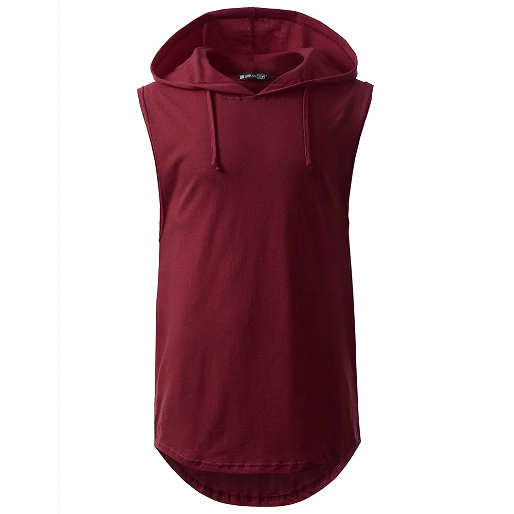 
Mens Hipster Hip Hop Hoodie Mens Longline Pullover Hoodies Sleeveless Hoodie Shirt 