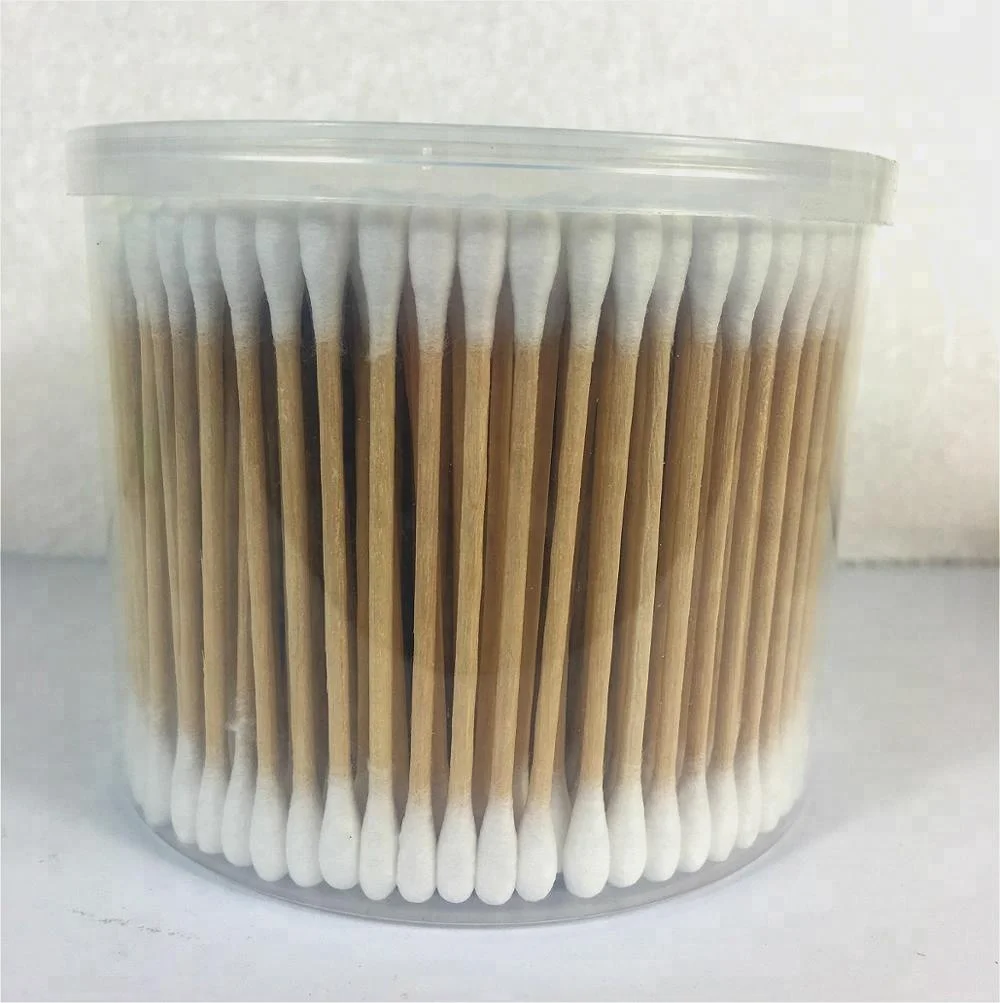dual head Wooden cotton swab bamboo