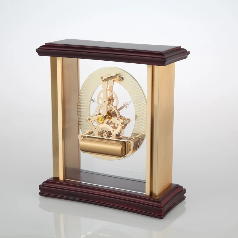 Skeleton Clock Kit with Solid Brass Case K3048G Metal Desktop Clock