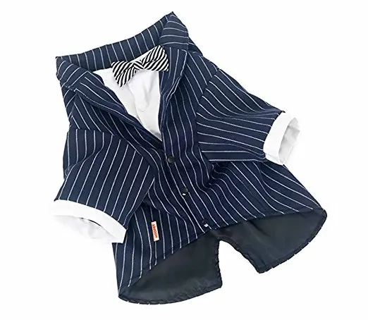 Formal Large Dog Tuxedo Navy Gentleman Suit for Golden Retriever Big Dog Clothes