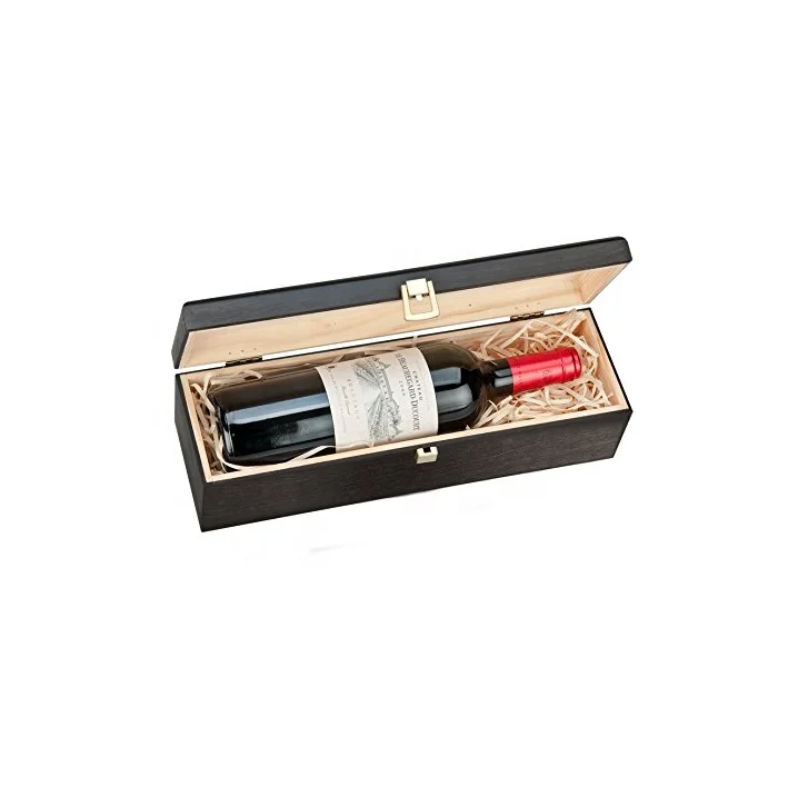 Support custom size printing double-bottled Single bottle  black blue  solid wood red wine box