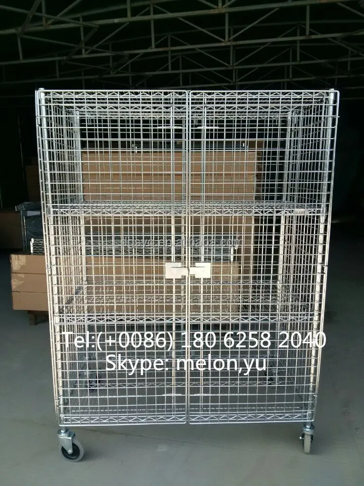 Chrome Security Cage Cart for SMT components