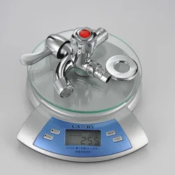 Double Head 1 In 2 Out Two Way Dual Handle Wall Water Tap Faucet