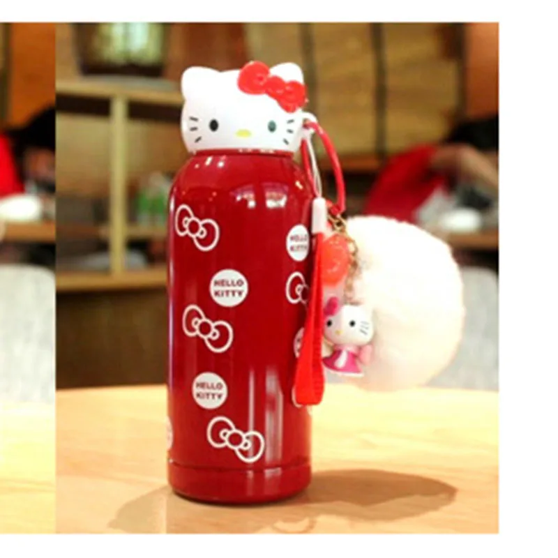 Kids Water Bottles Mini Hello KitIy Stainless Steel Kettle Children School Insulation Kettle Drinkware Gift