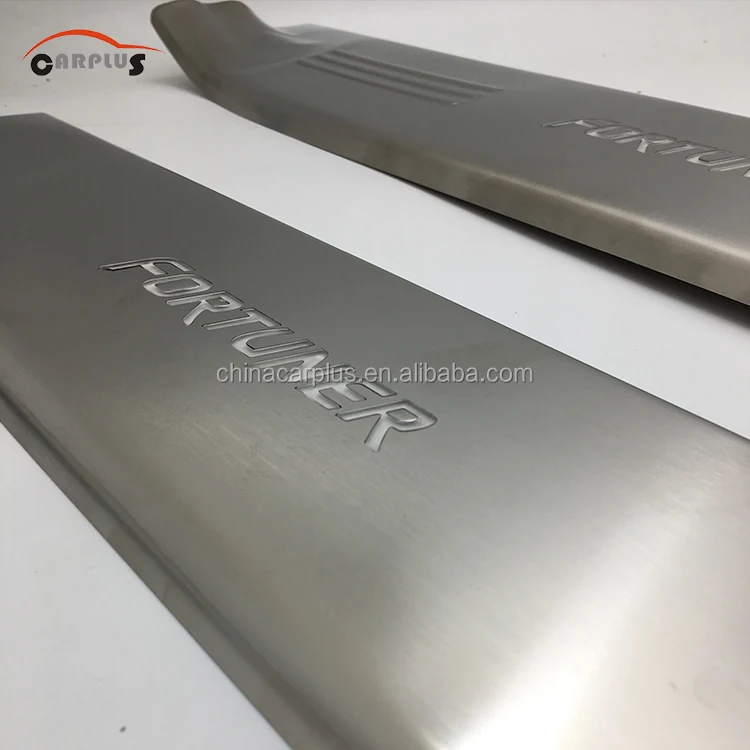 LED Door sills plate with stainless steel for 2016 NEW FORTUNER accessories footboard