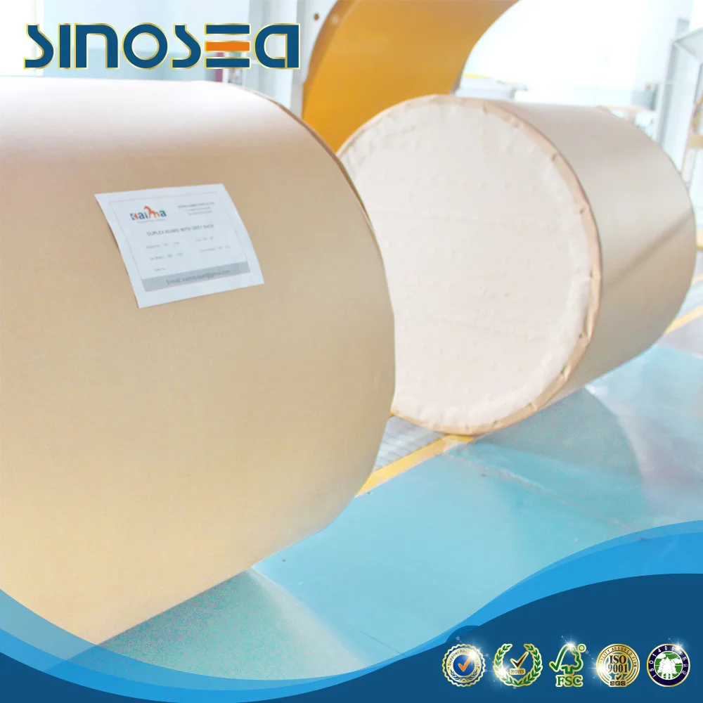 
Bleached Wood Pulp 300 gsm Duplex Board Paper Grey Back 
