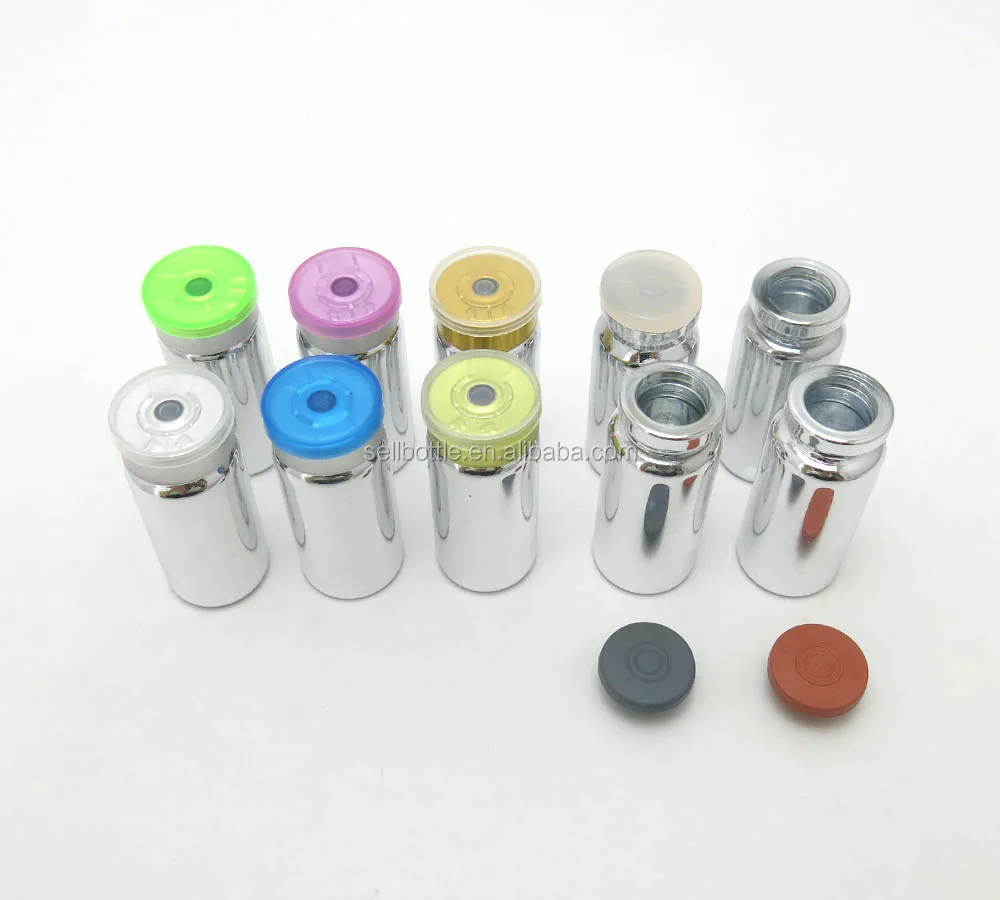 UV color 10ml medicine glass vial bottle with filp off cap/rubber stopper for medicine vaccine container