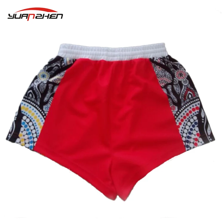 China wholesale no moq sublimation printing custom polyester strong thick interlock 230gsm rugby shorts for training