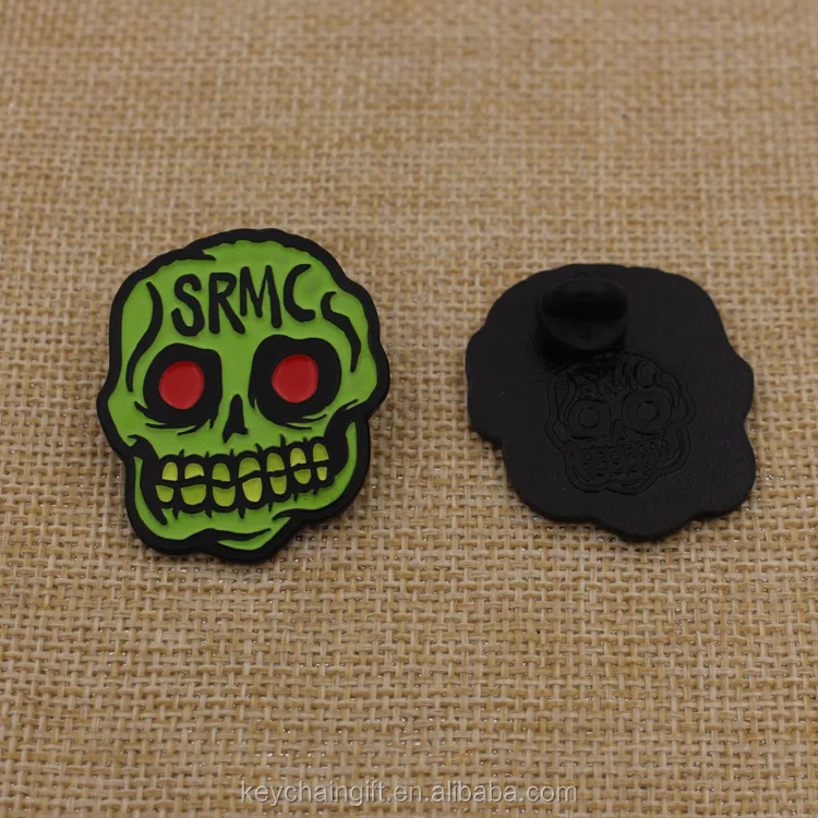 Factory price darkness system metal emblem skeleton lapel pin wholesale