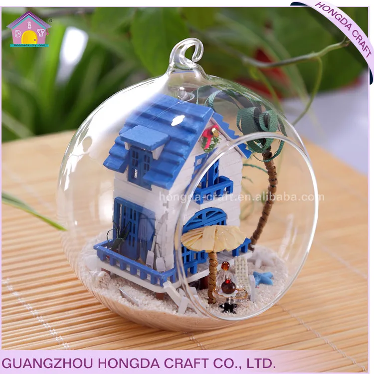Доступные стекла мяч миниатюрный кукольный домик предметы интерьера дома с ценой