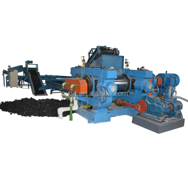 Used tire crusher line/tire recycling plant/rubber powder making machine