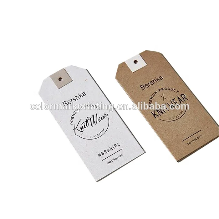 Custom Recycled Brown Kraft Paper Cloth Tag Kraft Paper Garment Hang Tag Kraft Paper Jeans Hang Tag With String