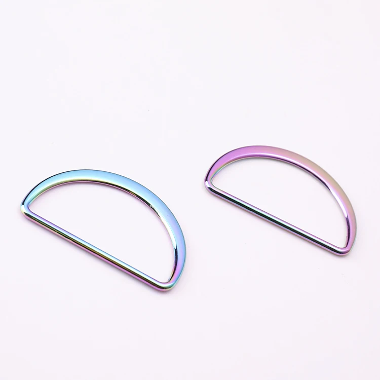  Радужное D-образное кольцо из цинкового сплава для портфеля цветная Радужная металлическая пряжка сумок потрясающие аксессуары