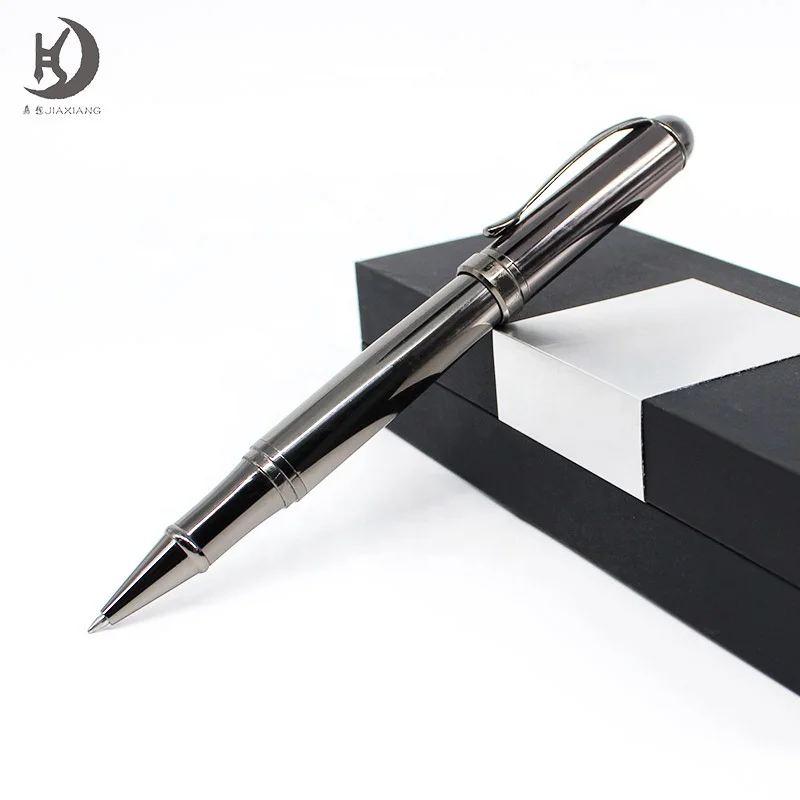 QJX-20 товары из Китая по оптовым ценам Роскошные неповторимая отделка роллер шариковая ручка с игрушечный пистолет черный цвет металлическая