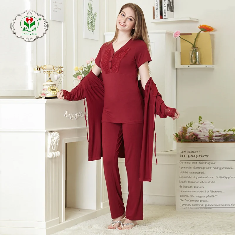 Autumn 3pcs set tighten waist adult pajamas costume pajamas wholesale