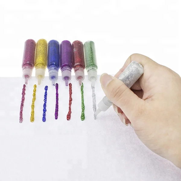 Лидер продаж 2018 нетоксичный переливающийся разноцветный жидкий клей с блестками для детского творчества