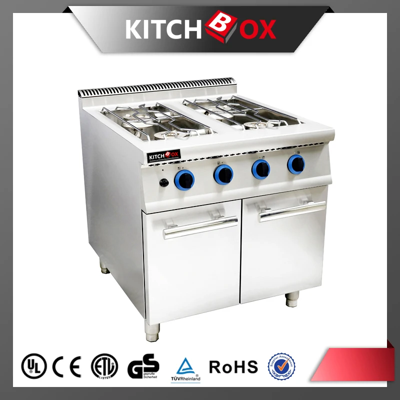 Gas range with cabinet