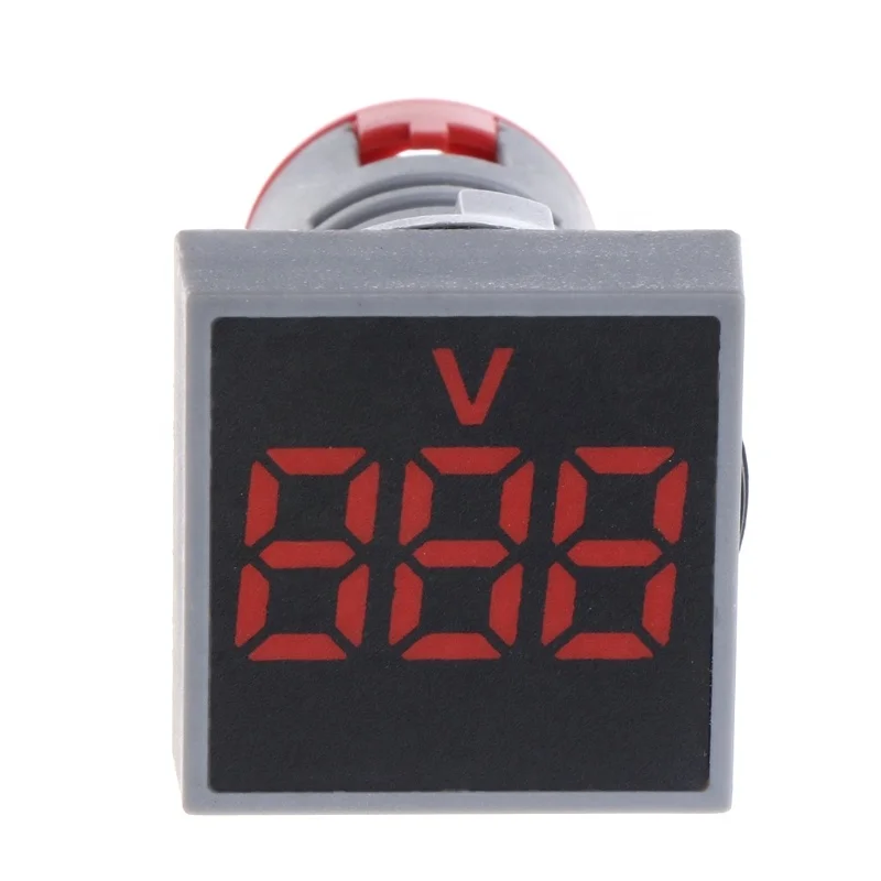 AC 12-500V 22MM Digital Voltage Meter Indicator Light Voltmeter Square Panel LED