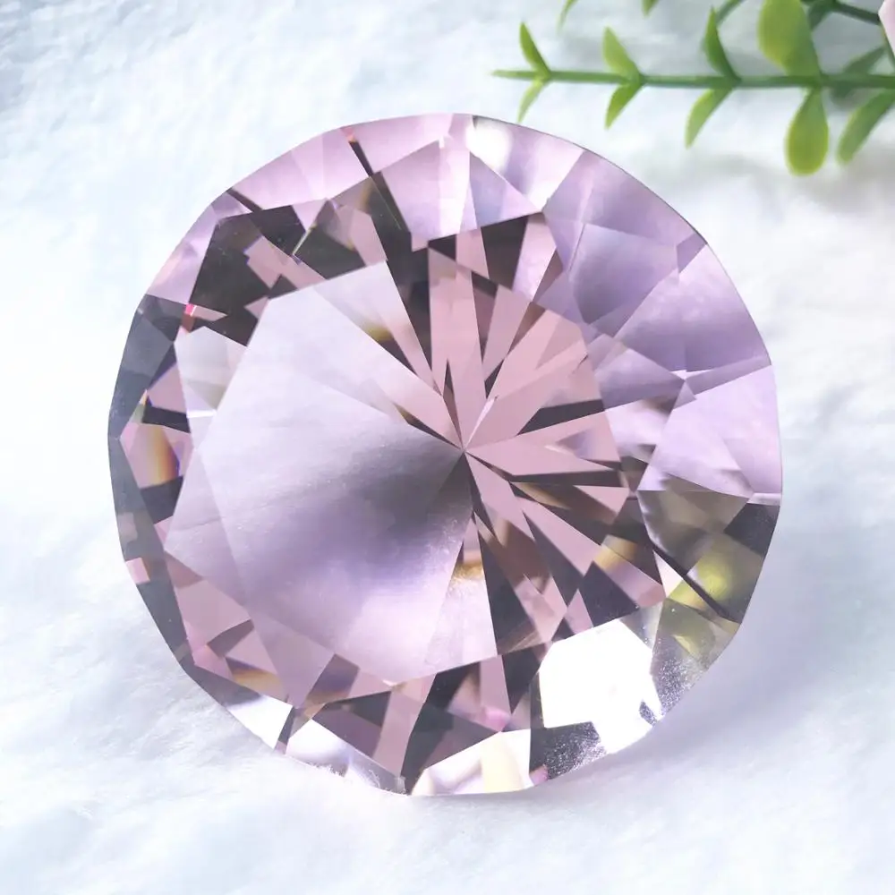 pink 100MM Faceted Decorative gems stone Crystal Glass Diamond for Wedding Souvenirs