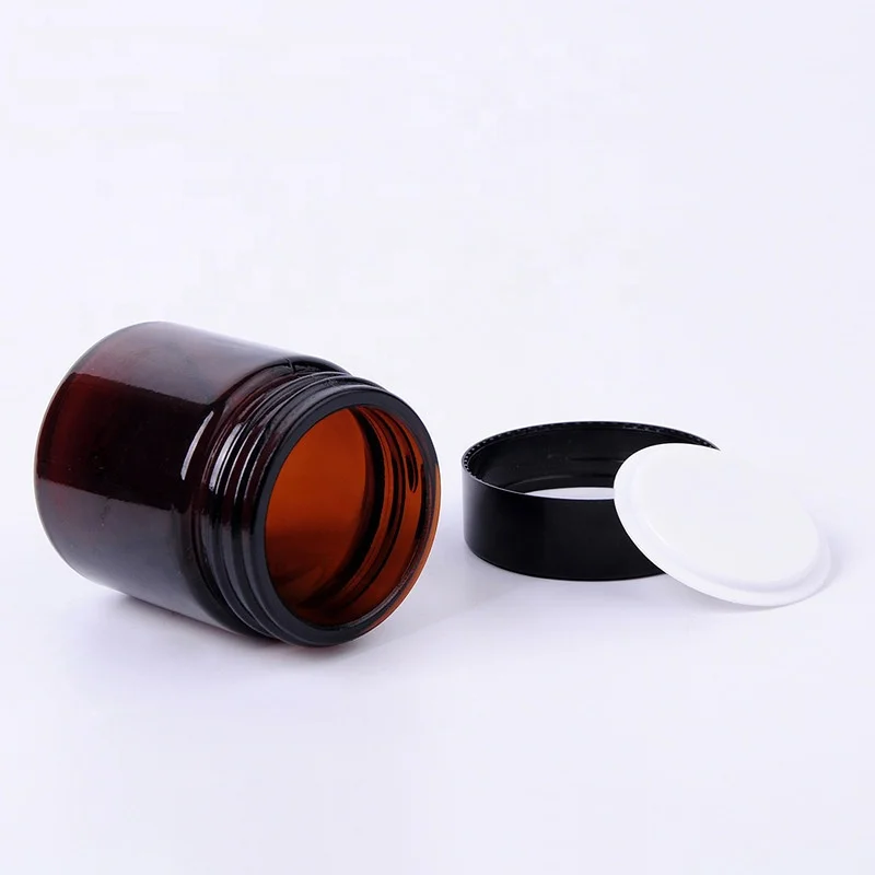 5g 10g mini small amber cosmetic cream jar 20g 30g 50g empty brown glass jars 20ml 30 ml 50ml amber glass jar with black lid