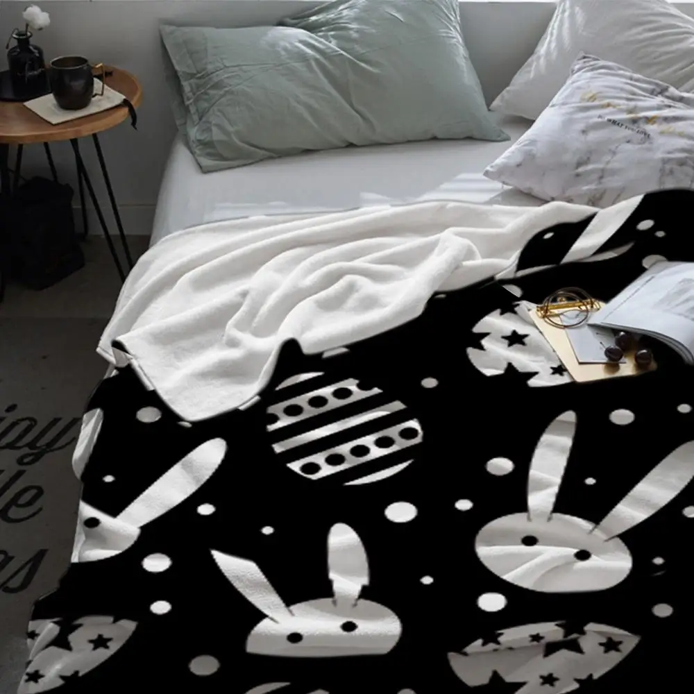 
Cartoon Rabbit Pattern Kids Weighted Blanket Fleece Baby Milestone Blanket 
