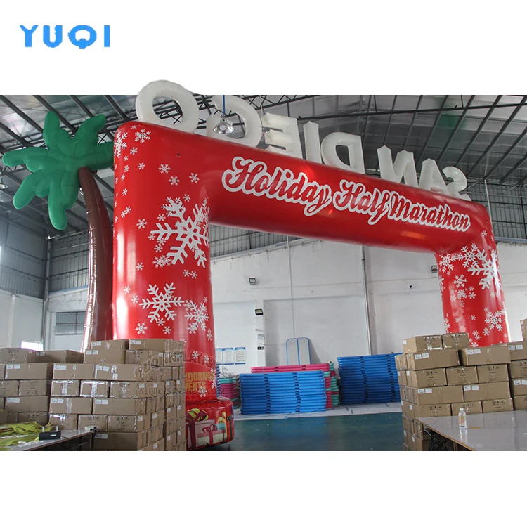 Square red inflatable arch inflatable marathon start entrance way archway for sale