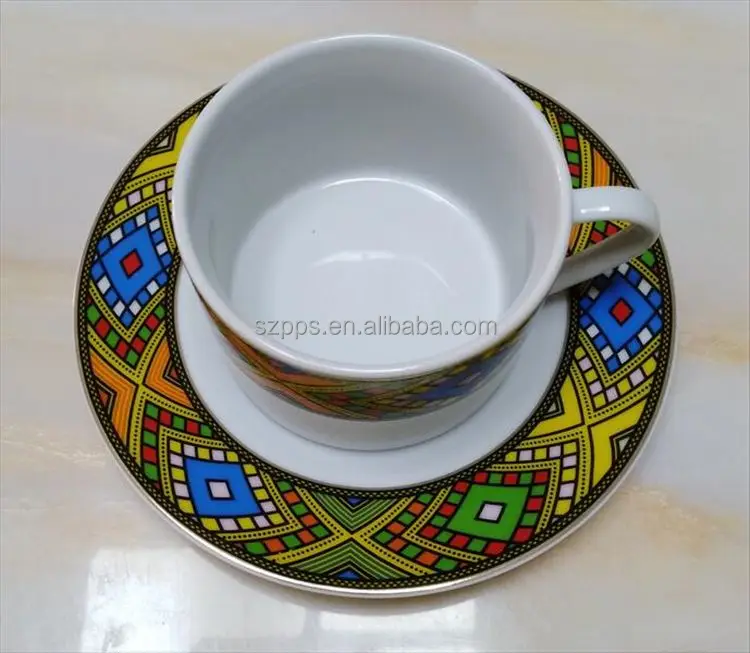 Hot sale 20pcs dinner set Ethiopian and Eritrean art dinnerware set Road deisgn
