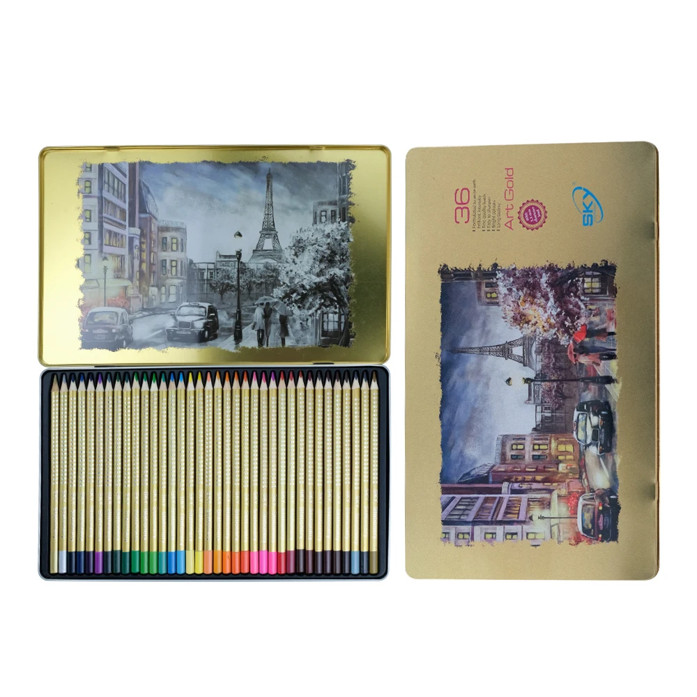 Набор цветных карандашей 2022, 36 цветов, Набор цветных карандашей из дерева, детский цветной карандаш