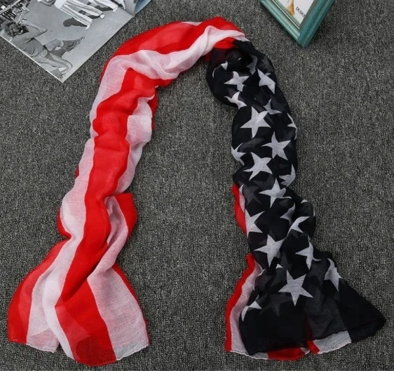 Рекламный американский флаг размещение Печать Вуаль шарф