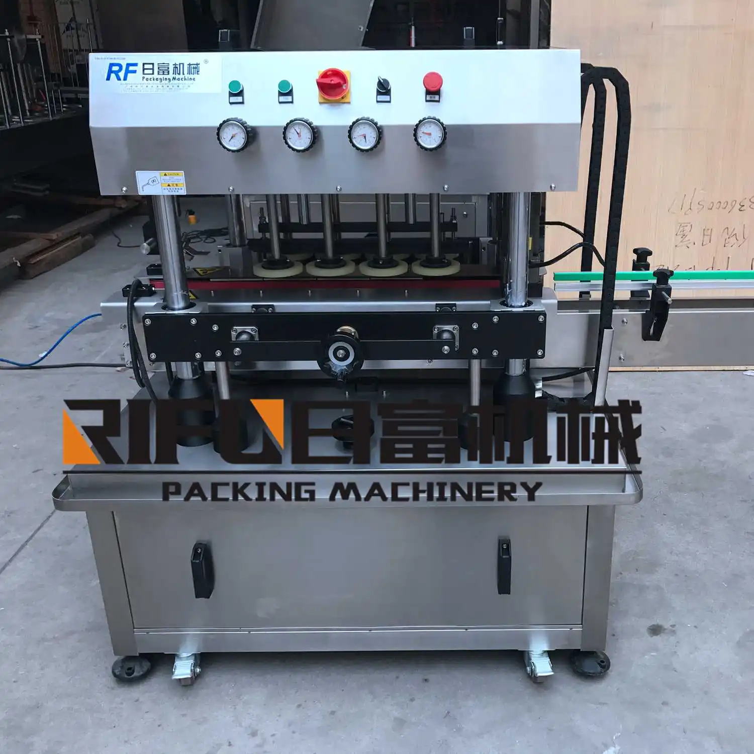 RF-140 automatic plastic/ glass bottle rotary plate capping machine with cap feeder