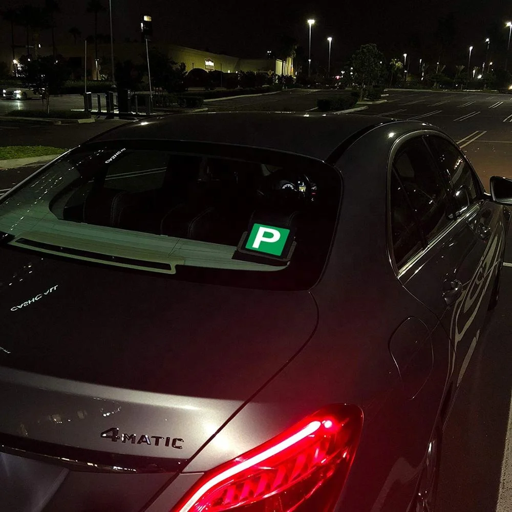 Перезаряжаемые светящиеся светодиодные автомобильные наклейки для нового водителя, P-пластина, наклейки, безопасный автомобильный участок